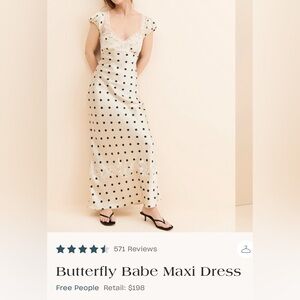 Free People Ivory and Black Maxi Dress